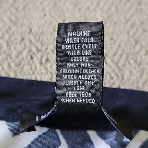 INC International Concepts Navy and White Geo Long Sleeve Stretch Dress - Medium - Picture 16 of 16